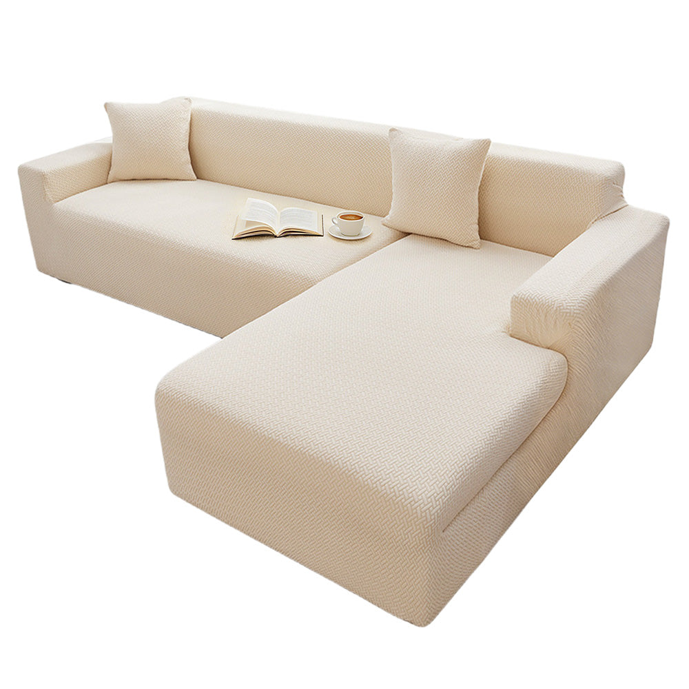 Elastic Full-Cover T-Shaped Jacquard Universal Sofa Slipcover for 1-4 Seater