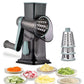 Rotary Vegetable Chopper 3-Blade Cylinder Hand-Cranked Slicer Shredder Grater