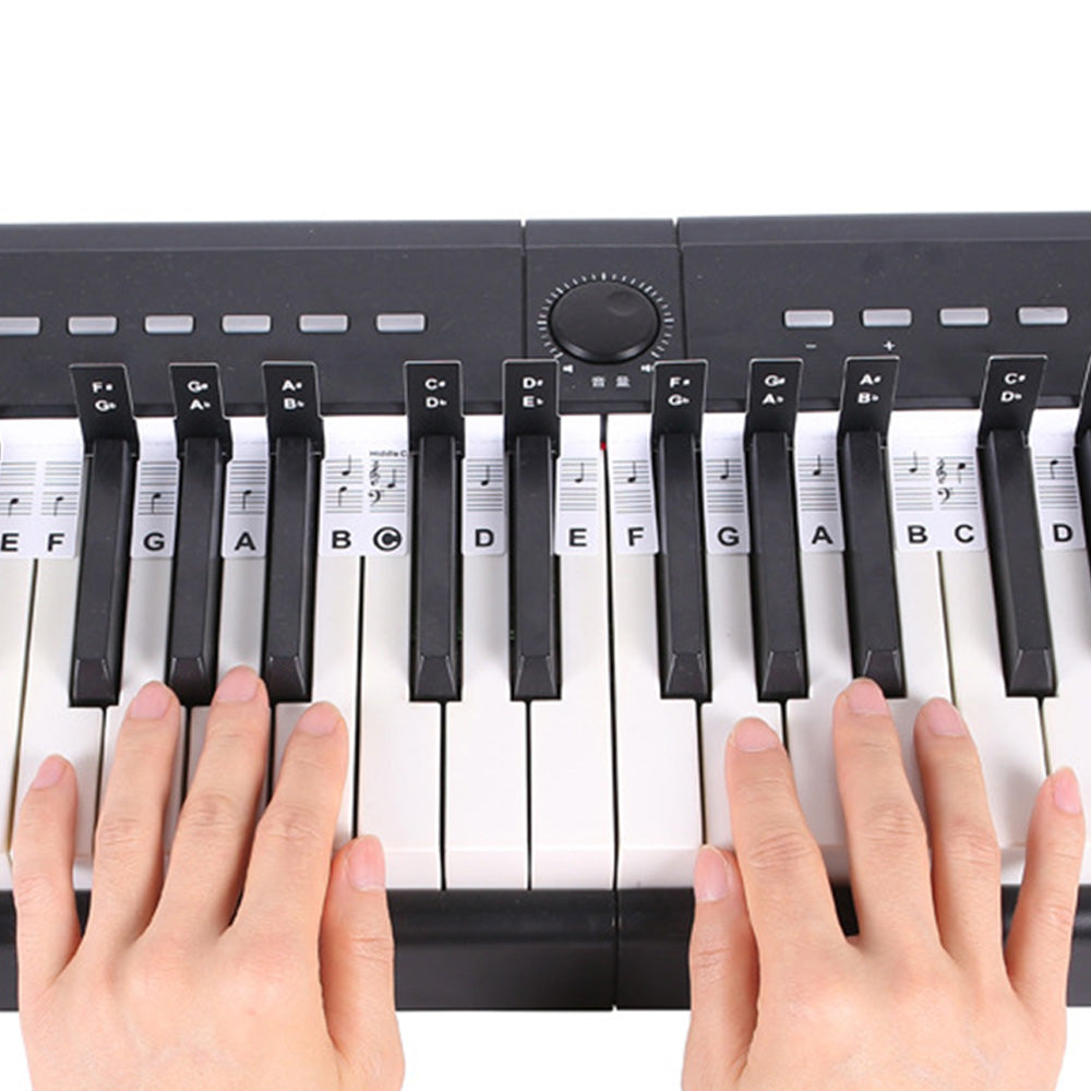 Reusable 88 Key Piano Note Guide Strip with Staff and Note Names