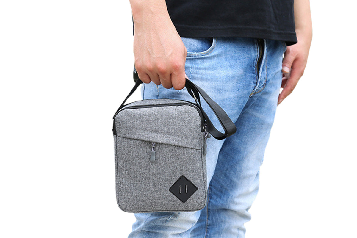 Men's Oxford Crossbody Shoulder Bag with Adjustable Strap and Multi-Pocket Messenger Design