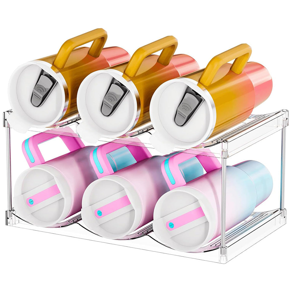 Stackable Clear Storage Rack for Wine Bottle Cup