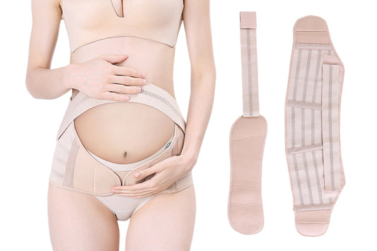 Maternity Belly Support Belt for Pregnancy with Adjustable Abdominal Support-Beige