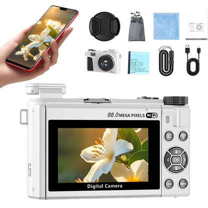 Digital Camera with Flip Screen WIFI Remote Control Vlogging Camera