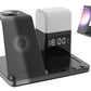 6 in 1 Charging Station with Alarm Clock Night Light for iPhone 16 15 Samsung S25 S24