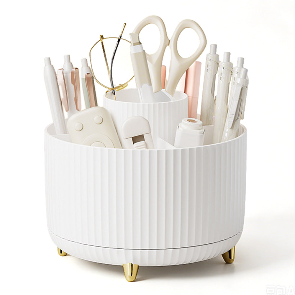 360 Degree Rotating Desk Organizer with 4 Slots For Pencil and Pen Holder