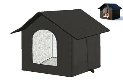 All Season Outdoor Cat House Self-Warming Shelter for Cats & Small Pets