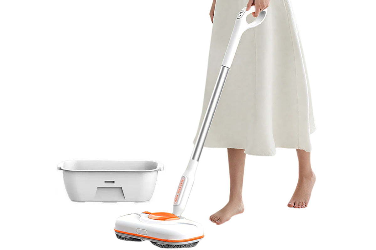 Cordless Electric Spin Mop with LED Light Water Sprayer and 750ML Large Water Tank