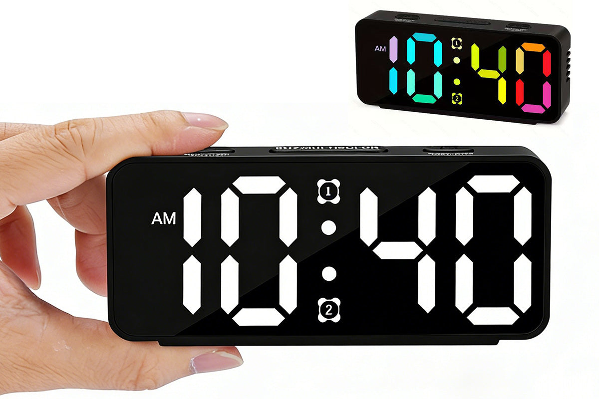 Small Digital Alarm Clock with 6 Dimmers and 5 Alarm Volumes for Bedrooms
