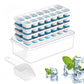 Large Capacity Ice Cube Tray Set with Storage Container and Scoop