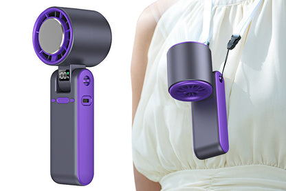Handheld Portable Fan with Ice Cooler 100-Speed Rechargeable Handheld Fan
