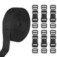 Buckle and Strap Kit Nylon Strap with Triglide Clips for Backpack Dog Collar