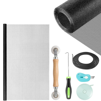 DIY Window Screen Repair Kit Fiberglass Mesh with Tools for Doors Patio Porch