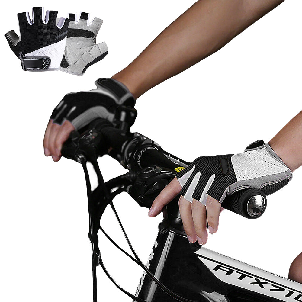 1 Pair Cycling Half Finger Bike Gloves With Anti Slip Pad For Unisex