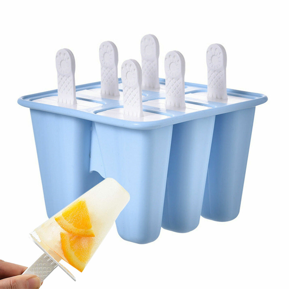 6 Cavity Ice Cream Mould Block Popsicle Molds Ice Lolly Mold With Sticks