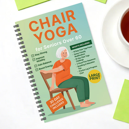 Chair Yoga Book for Seniors: Strength Balance & Wellness Exercises
