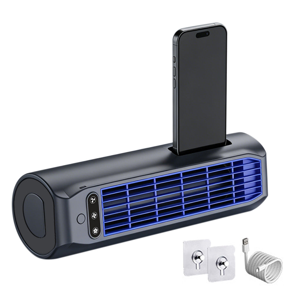 USB Rechargeable Bladeless Tower Fan For Wall Floor And Desk Use