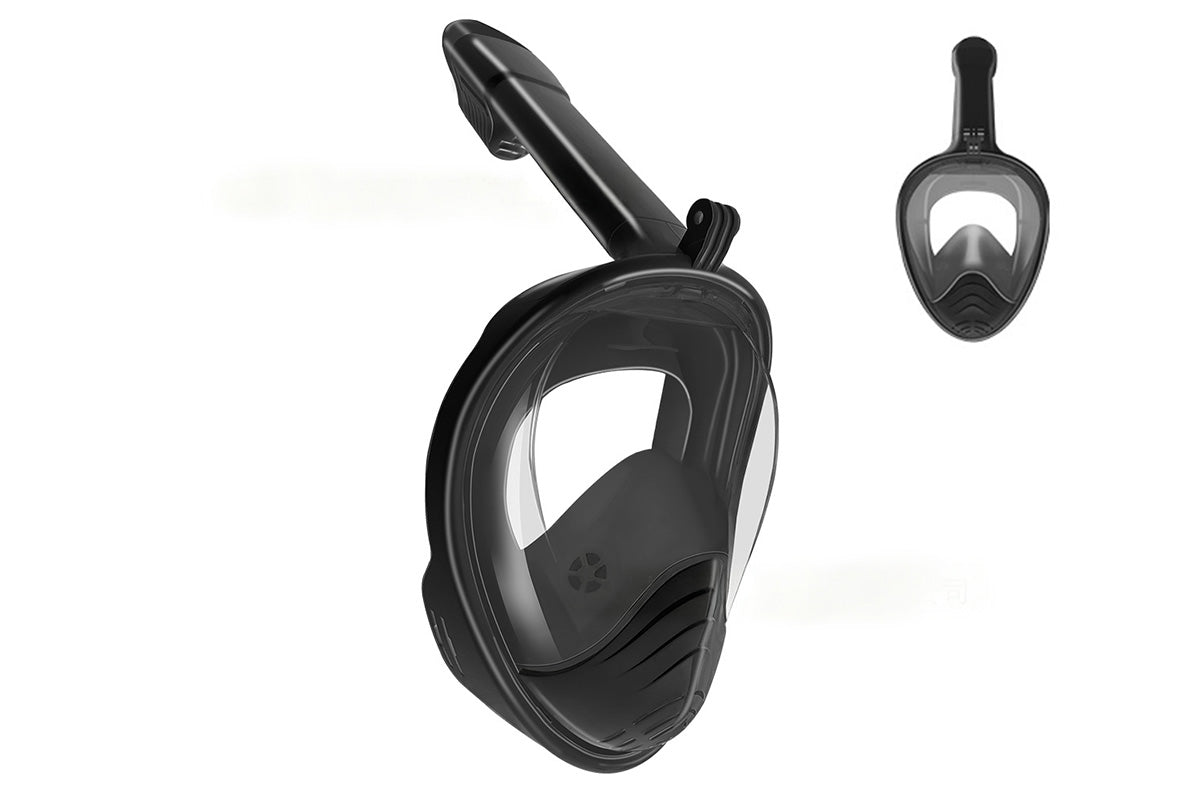 Full Face Snorkel Mask – 180 Degree Panoramic View Anti-Fog & Leak Proof-Black