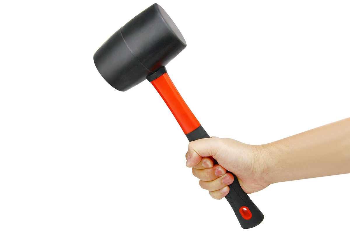 8oz Rubber Mallet Hammer Fiberglass Handle for Flooring Tent Stakes Woodworking