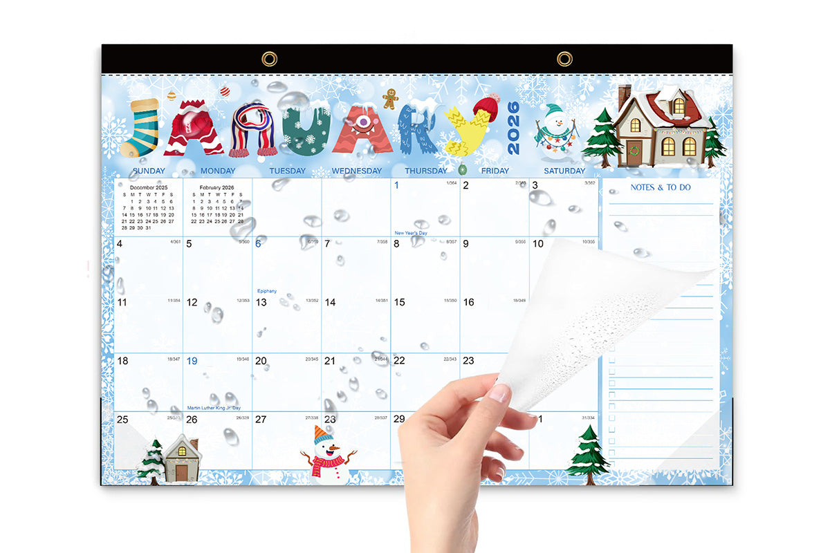 Desk Calendar 18-Month from 2026 Jan- 2027 June with Corner Protectors for Office