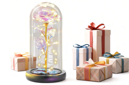 Eternal Rose Night Light in Glass Dome with LED