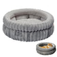 Donut Plush Pet Dog Cat Bed Fluffy Soft Warm Nest for Indoor Cats Small Dogs