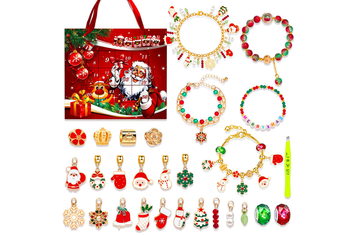 2025 Christmas Advent Calendar Bracelet Blind Box Kit DIY Charm Bracelets Gift