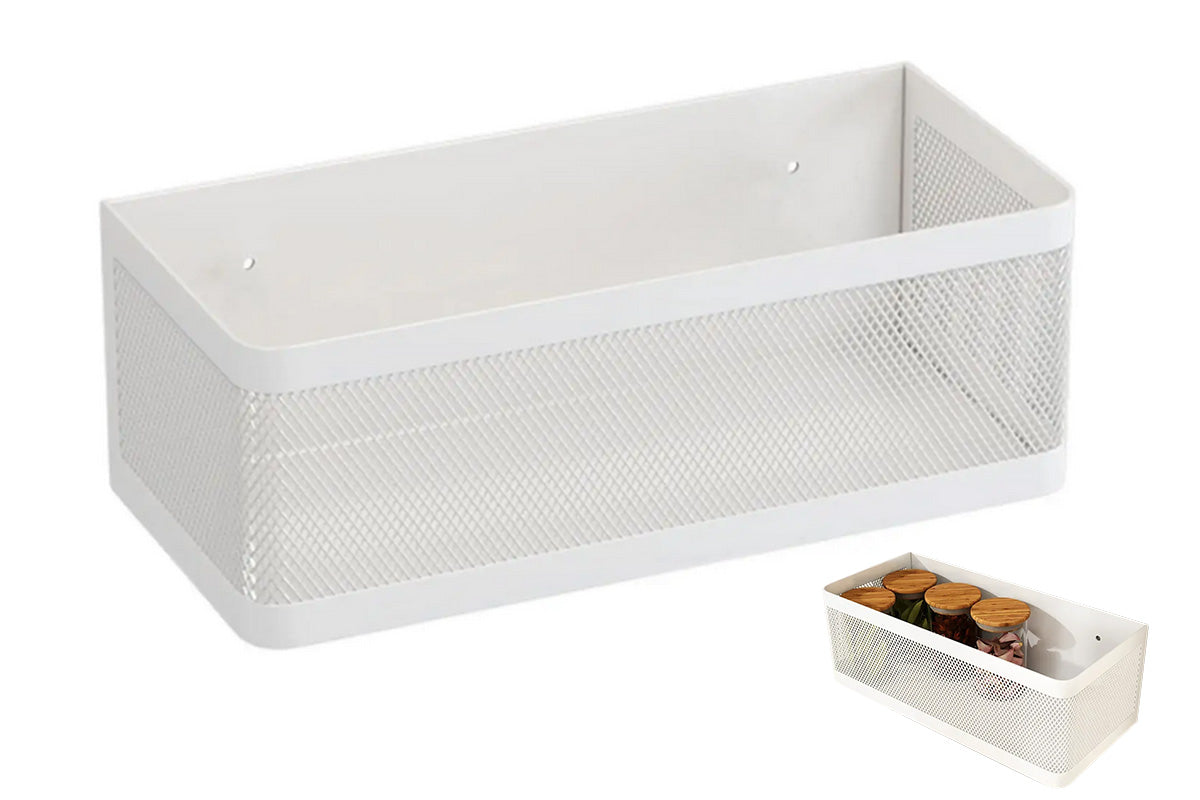 No-Drill Wall-Mounted Metal Storage Rack for Kitchen & Bathroom Garlic Ginger Green Onion Organizer