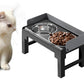 Dog Bowl Stand 5 Height Adjustable Raised Feeder with 2 Stainless Steel Bowls-Black