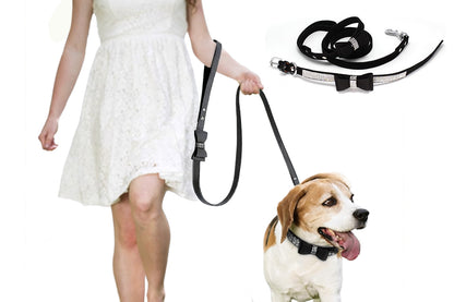 Dazzling Embellishments Dog Leashes and Collars with Bow Knot for Small Dogs Puppy