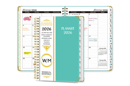2026 Planner Weekly Monthly A5 Daily Organizer January to December Calendar Notebook