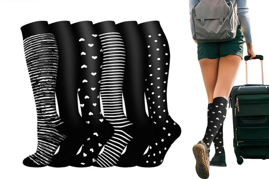 6 Pairs High Stretch Long Socks for Sports Casual Wear for Women - Style 2