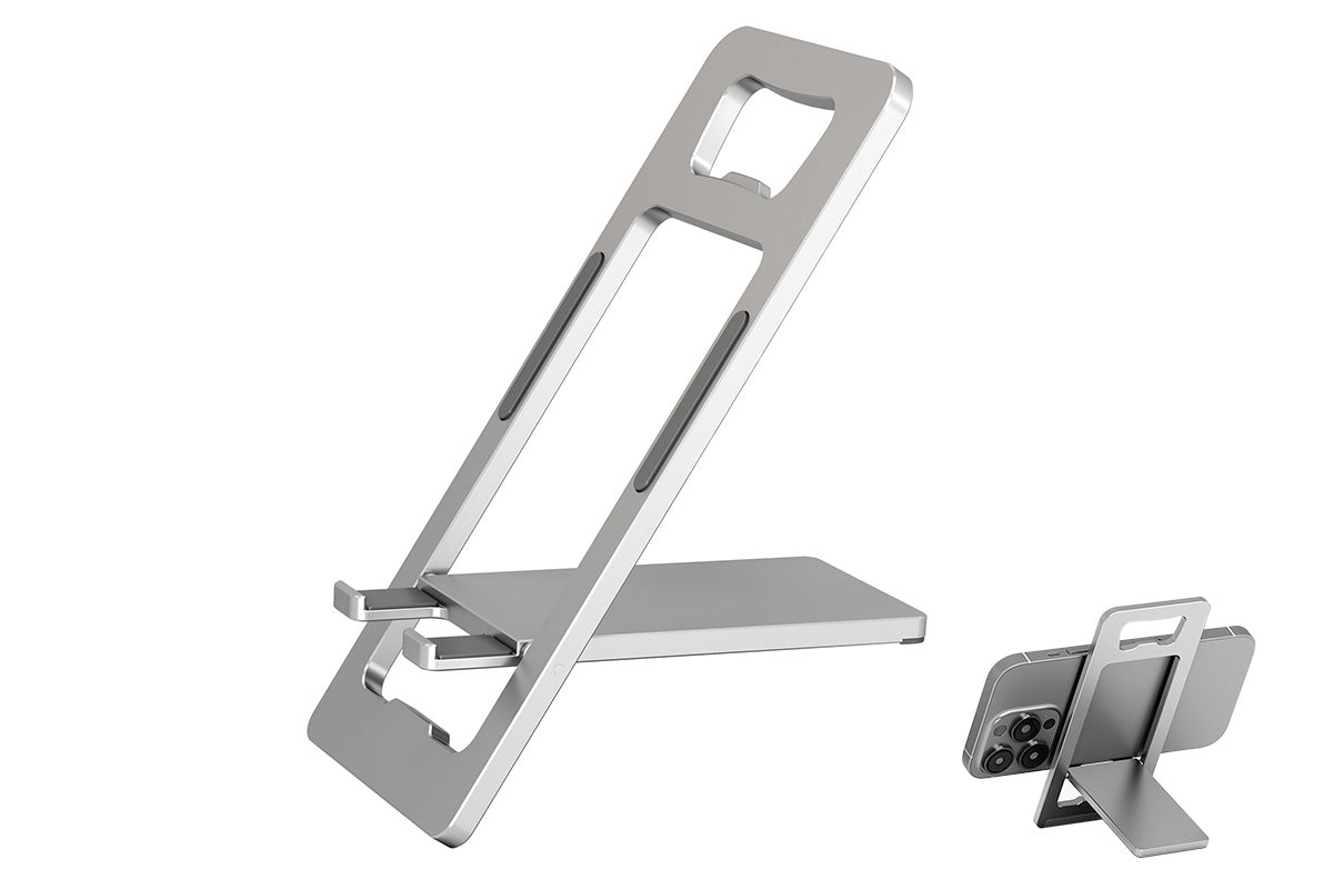 Foldable Aluminum Cell Phone Stand Portable Adjustable Holder for Desk and Travel