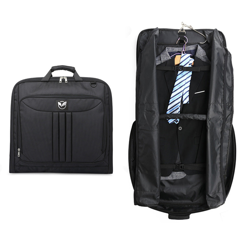Water-resistant Foldable Garment Bag for Travel with Hanger Detachable Shoulder Strap