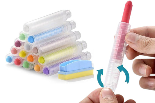 16Pcs Dustless Chalk Set With Eraser Washable Chalk Non Toxic for Doodling Drawing