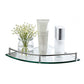 Glass Corner Bathroom Shelf with Stainless Steel Guard Rail