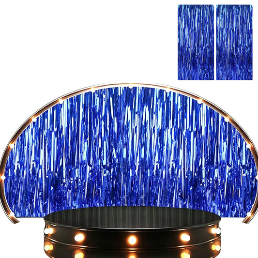 2Pcs 2m Metallic PET Foil Fringe Door Curtains for Party Backdrops
