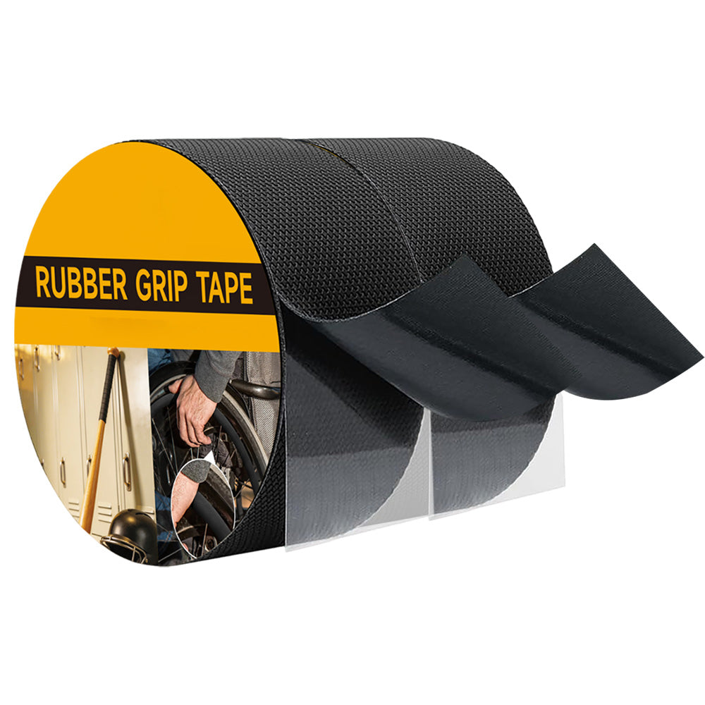 2 Pack 5m Ultra Thin Self Adhesive Rubber Anti Slip Grip Tape for Handles-Black