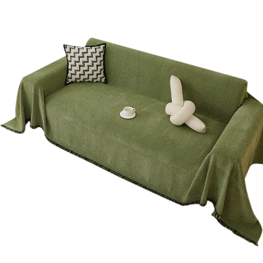 Sofa Throw Rug Cover Large Blanket for Couch Furniture Protector-Green
