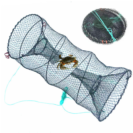Fishing Bait Trap with Pull Rope Collapsible Fish Net for Ponds Lakes