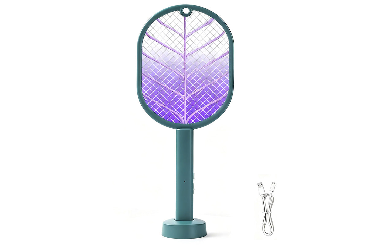 2 In 1 Electric USB Rechargeable Fly Swatter Mosquito Killer Racket