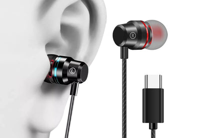 USB C Headphones Over Ear Hooks for iPhone 16 15 Pro Max Plus Samsung Galaxy S25