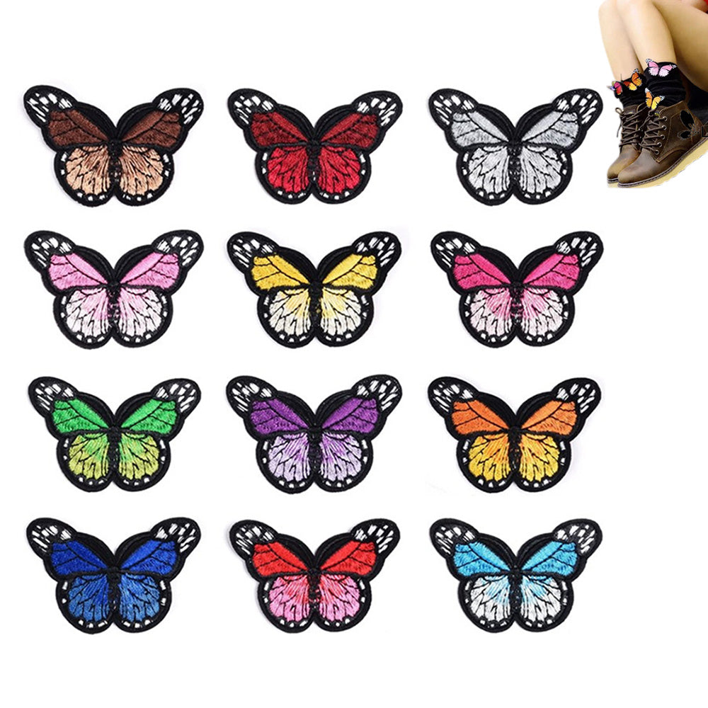 Butterfly Embroidery Patches Iron on Sew on Colorful Butterfly Patches for Clothes Bags Hats