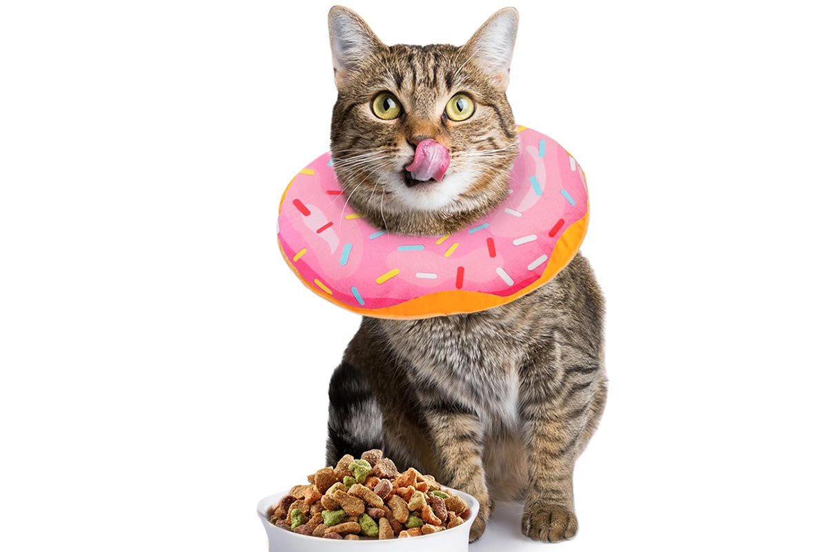 Cat Cone Soft Collar Adjustable Kitten Recovery Cones Cat Donut Collar-Pink