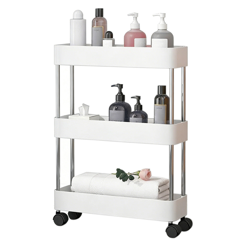 Slim Rolling Storage Cart Bathroom Shelves Organizer for Kitchen Laundry