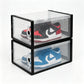 2 Pcs Clear Stackable Shoe Boxes Plastic Sneaker Containers for Closet Under Bed