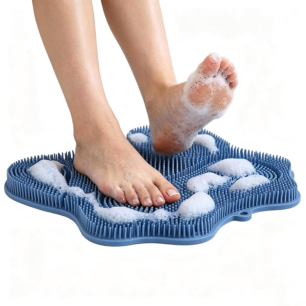 30x28cm Non Slip Suction Back and Foot Cleaning Mat for Showers