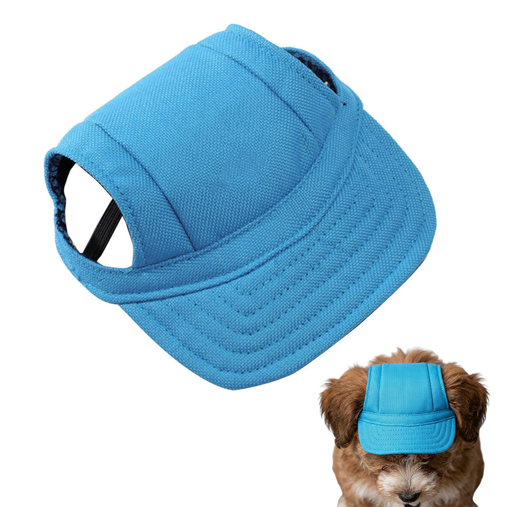 Fashion Dog Cat Pet Baseball Cap with Ear Holes and Adjustable Strap-Blue