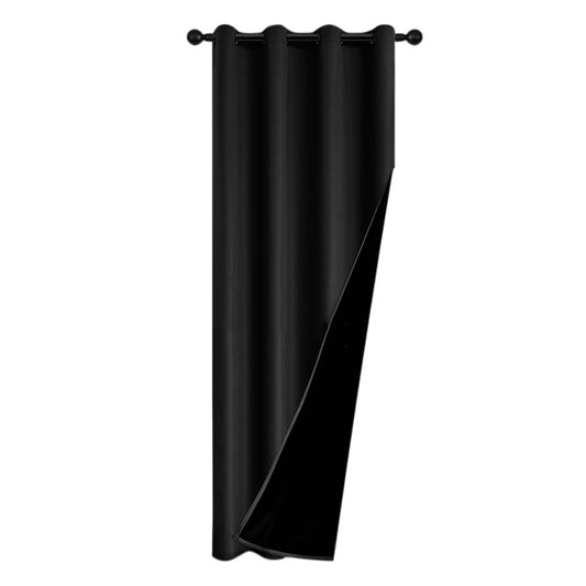 Blackout Curtain Panel with Black Liner Heat & Light Blocking Drapes