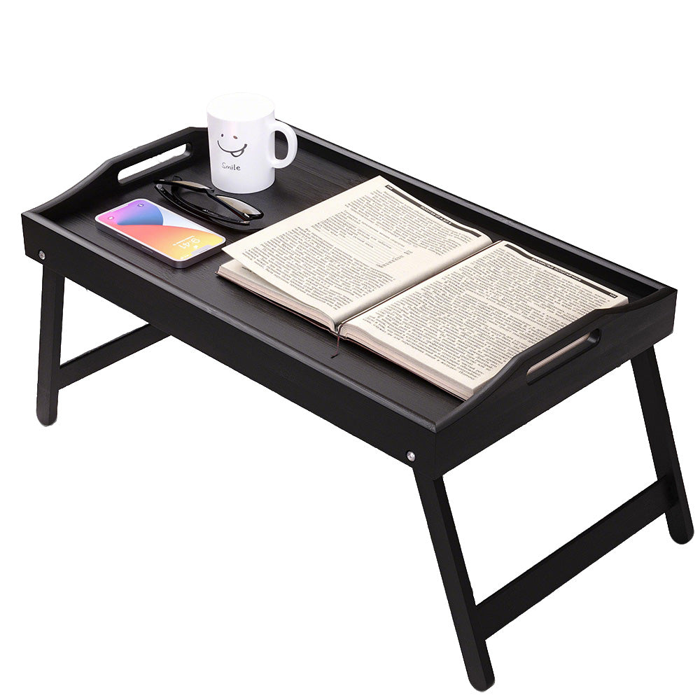 Mini Folding Bamboo Table Laptop Desk Multipurpose Side Tea Tray