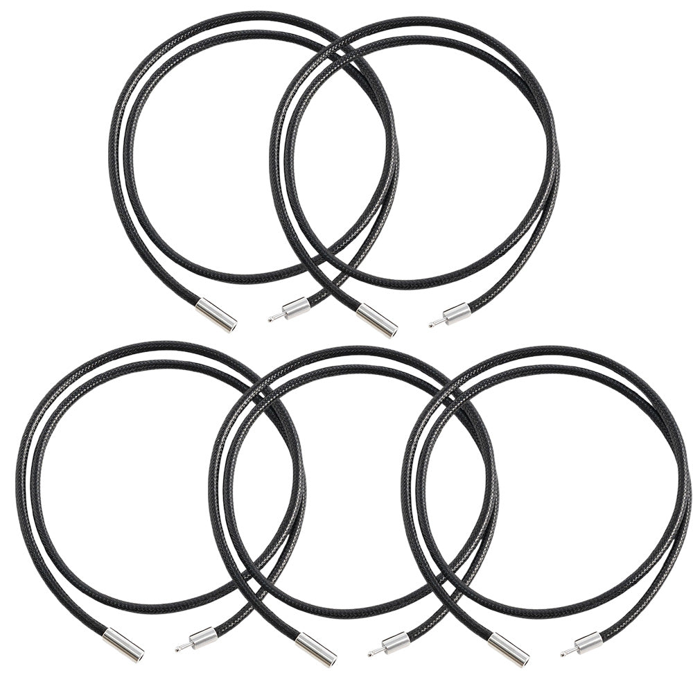 5Pcs 3mm Braided Necklace Cord Adjustable Rope with Copper Buckle for DIY Jewelry-Black